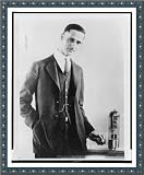 Historic Print (L): An important figure in the radio world: with biggest and smallest radio tubes