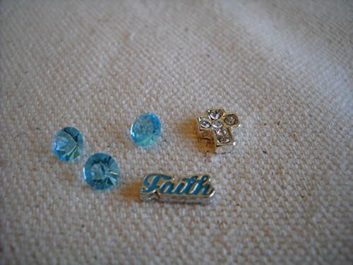 Floating Charm, Faith Silver Crystals Cross, Birthstones Package Floating Charms for your Origami Owl Locket