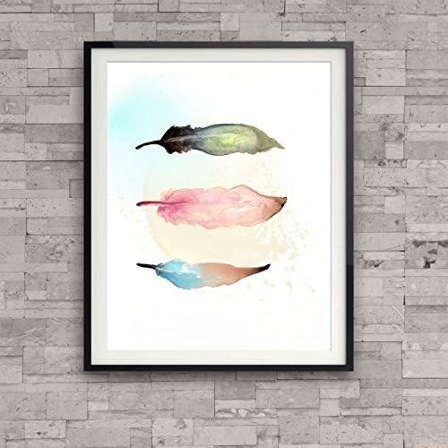 Feather watercolor wall art, print, poster - unframed