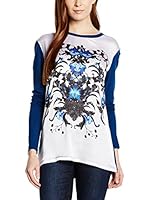 Just Cavalli Camiseta Manga Larga (Blanco / Azul)