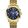 Guess Mens U16527G1 Gold Stainless-Steel Quartz Watch with Blue Dial