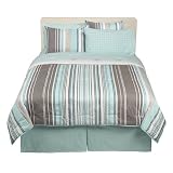 Casual Home Bed in a Bag - Aqua Stripe