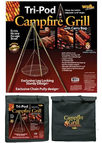 Campfire Tri-Pod Grill (Adjustable Height & Quick Setup)