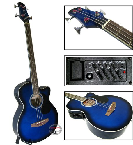 New Electric Acoustic Bass Guitar W/ Equalizer & Accessories