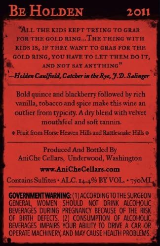 2011 AniChe Cellars Be Holden Red Blend 750 mL