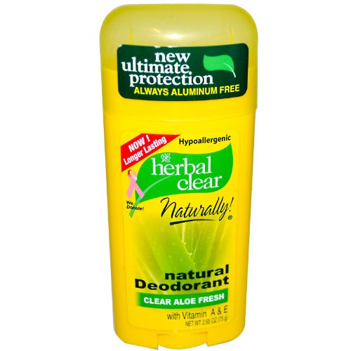 Herbal Clear Deodorant Stick-Aloe Fresh-2.65 oz, 2 pack