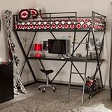 Duro Z Twin Bunk Bed Loft with Desk - Black - WB9102 - BLK