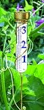 The Grande View Brass Spiral Rain Gauge with Garden Stake