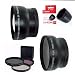 Telephoto & Wide Angle Lens + 3 Filters for CANON LA-DC58G A700 A710 A720