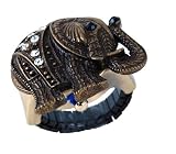 Versales Women's Copper Tone Elephant Ring Watch With Baguette Stones