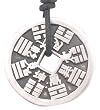 Chinese Money Symbols Pewter Pendant Necklace