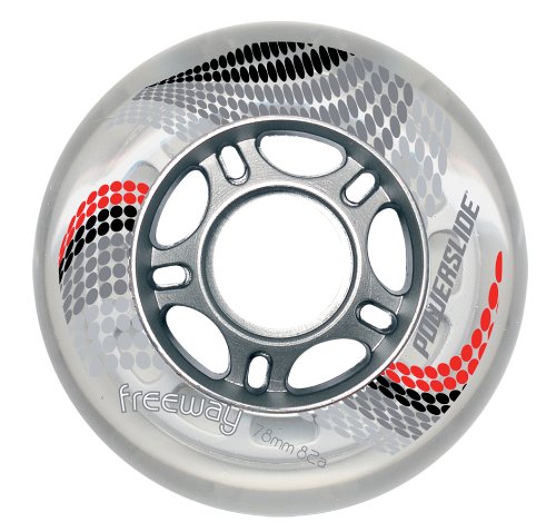 Powerslide Herren Rollen Freeway Komplettset, 78mm, milchig, 78mm/82A