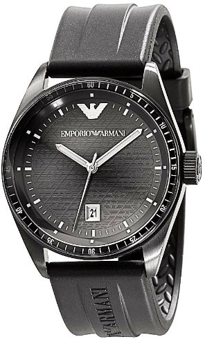 Emporio Armani Watch, Men's Black Rubber Strap AR0683.