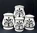 Tuscany Fleur De Lis, Just Black & White Ceramic 4-piece canister set 14-1/2