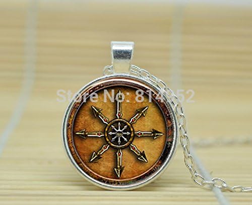 VintaStore Art Glass Necklace Chaos Magick Or Star Of Chaos Pendant Necklace A4161