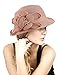 NYfashion101 Side Flip Cloche Bucket Hat w/ Woven Flower & Ribbon Accent