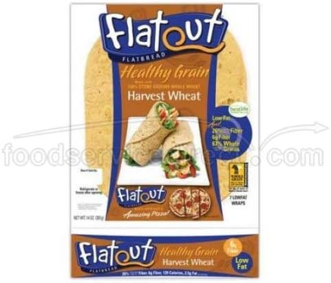 Flatout Pattco Oval Harvest Wheat Bread, 14 Ounce -- 84 per case.