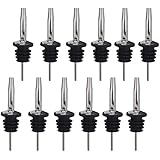 Mudder 12 Pack Stainless Steel Classic Liquor Bottle Speed Pourers with Tapered Spout
