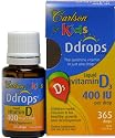 Carlson for Kids D Drops Liquid Vitamin D3 400 IU per drop