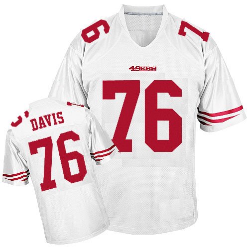 San Francisco 49ers #76 Davis White NFL Jerseys Authentic Football Jersey Size 48-54 (Please Select the Size When You Order, Can Do Drop Shipping)