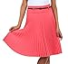 Sakkas Knee Length Pleated A-Line Skirt with Skinny Belt