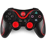 TNP PS3 Gaming Controller - Wireless Bluetooth 6 Axis Game Controller Gampad Joypad Joystick Console with Charging Cable for Sony Playstation 3 PS3 Black/Red [Playstation 3]