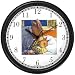 Mommy & Baby Bunny Rabbit being Tucked in with Teddy Bear - from Hush Little Baby by Artist: Sylvia Long Wall Clock by WatchBuddy Timepieces (Slate Blue Frame)