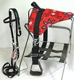 Miniature Horse / Small Pony Bareback Saddle Set - Red Western Bandana