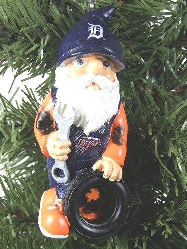 Detroit Tigers Thematic Gnome Christmas Ornament