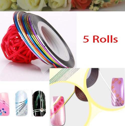 5-Rolls-Golden-Silver-Line-for-Manicure-Nail-Art