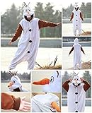ハロウィーン クリスマス服 オラフ衣装 着ぐるみ パジャマ ぬいぐるみ 仮装 雪だるま 大人 子供スノーマン着ぐるみ キャラクター コスプレー コスチューム   ルームウェア 部屋着 寝巻き 男女兼用 インナー 寝具 仮装衣装/文化祭/学園祭 (L（身長167-176cm))