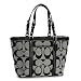 Coach Signature 13097 East West Gallery Handbag Purse Authentic Tag black white