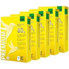 Sigel LP500 Premium Kopierpapier Laserpapier A4, 80 g, wei�, 5 P�ckchen � 500 Blatt