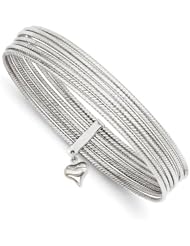14k Wg Slip On 7 Bangles, Best Quality Free Gift Box Satisfaction Guaranteed