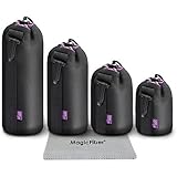 (4 Pack) Altura Photo Thick Protective Neoprene Pouch Set for DSLR Camera Lens (Canon, Nikon, Pentax, Sony, Olympus, Panasonic) - Includes: Small, Medium, Large and Extra Large Pouches
