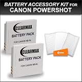 Clearance Sale on 2 NB-6L Batteries Power Kit for Canon Powershot D10, D20, SX240 HS, SX260 HS, Canon Elph 500 HS, S90, S95, SD4000 IS, SD3500, SD1300 IS, SD980 IS, SD1200 IS Kit Includes 2 Replacement NB6L Batteries + Screen Protectors
