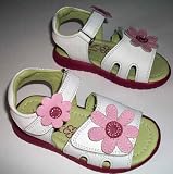 Hush Puppies elderberry Girl's white leather upper & lining sandals.
