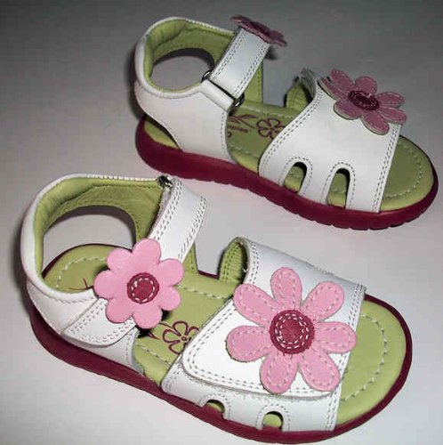 Hush Puppies Girls Elderberry White Leather Upper & Lining Sandals.