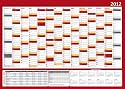 Wandkalender 2012 XL gerollt (rot) - Wandplaner im DIN A1 Format mit Schulferien und Feiertage f&uuml;r alle Bundesl&auml;nder - mit Kalendervorschau 2013