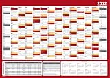 Produkt-Bild: Wandkalender 2012 XL gerollt (rot) - Wandplaner im DIN A1 Format mit Schulferien und Feiertage f&uuml;r alle Bundesl&auml;nder - mit Kalendervorschau 2013