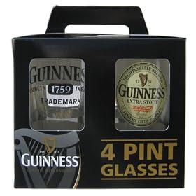 4 Guinness Pub Pint Glass Glasses Bar 1759 Extra Stout by Guinness