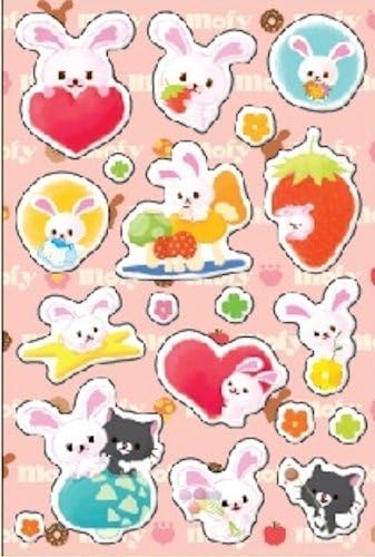 Mofy of rabbit Pukupuku seal Watercolor Art 1 From Japan New