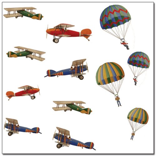 8 Planes and 4 Parachutes Boys Wall Transfer Stickers