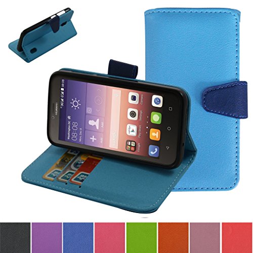 Huawei Y625 Case,Mama Mouth Folio Flip Hard Case [Stand View] Premium PU Leather [Wallet Case] Cover For Huawei Y625 Smartphone,Light Blue