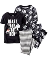 Carter's Little Boys' 4 Piece Slogan Tee PJ Set (Toddler/Kid)
