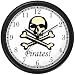 Pirate Skull & Crossbones - Pirate Theme Wall Clock by WatchBuddy Timepieces (White Frame)