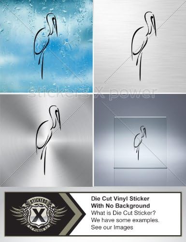 Decals Stickers Stork Car Window Wall Art Decor Doors Helmet Truck Motorcycle Note Book Mobile Laptop Size: 4 X 1.4 Inches Black
