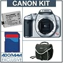 Canon Digital Rebel XSi SLR Camera kit, Silver Black with 4 GB SD Memory Card, Spare LP-E5 Lithium-Ion Rechargeable Battery, Slinger Camera Bag