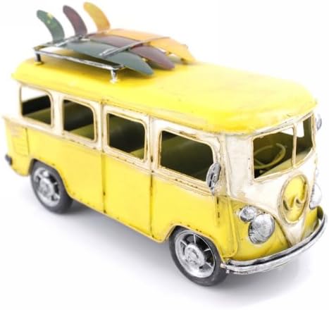 Antique Finished Handcrafted Iron Cast 8" Yellow Bus