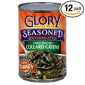 Glory Foods Seasoned Collard Greens with Smoked Turkey, 14.5-Ounce (Pack of 12)